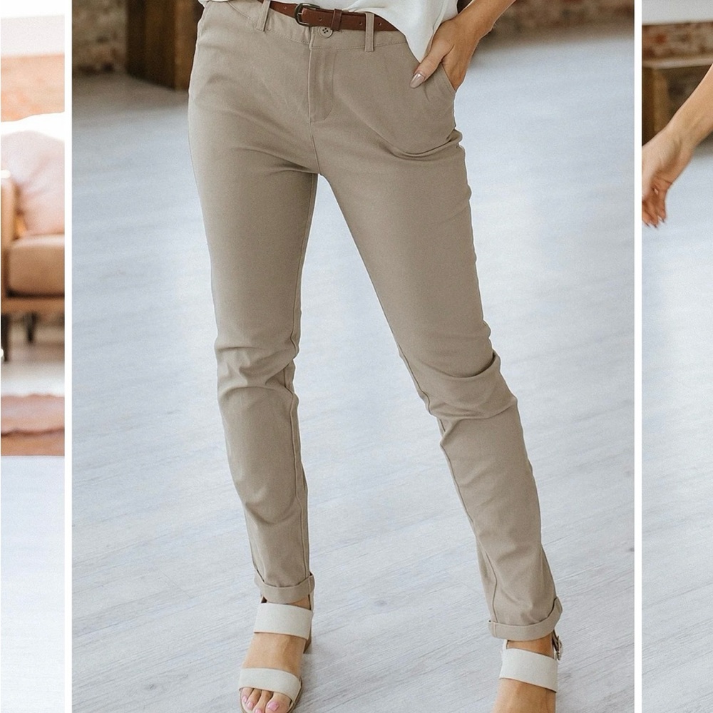 Women’s chino pants - sand taupe - size 8-10
